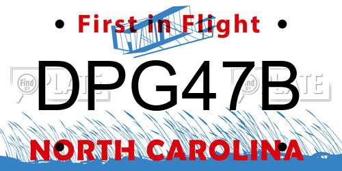 DPG47B North Carolina License Plate