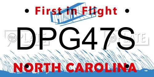 DPG47S North Carolina License Plate