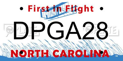 DPGA28 North Carolina License Plate