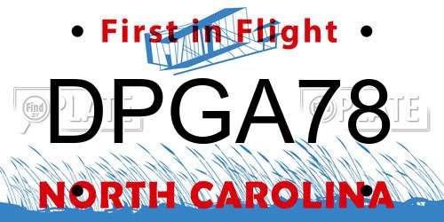 DPGA78 North Carolina License Plate