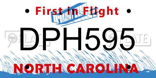 DPH595 North Carolina License Plate