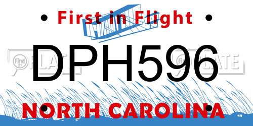 DPH596 North Carolina License Plate