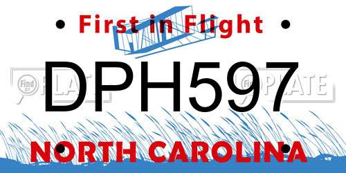 DPH597 North Carolina License Plate