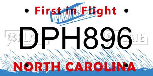 DPH896 North Carolina License Plate
