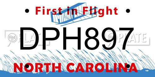 DPH897 North Carolina License Plate