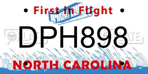 DPH898 North Carolina License Plate