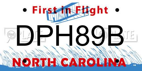 DPH89B North Carolina License Plate