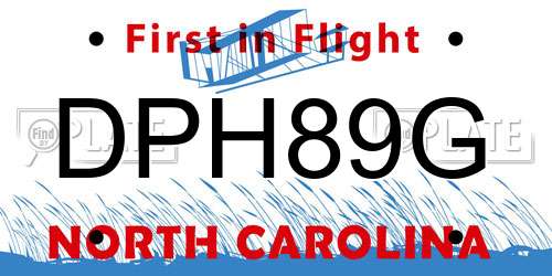 DPH89G North Carolina License Plate