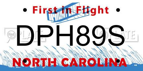 DPH89S North Carolina License Plate