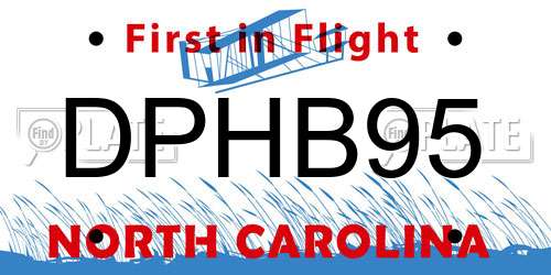 DPHB95 North Carolina License Plate