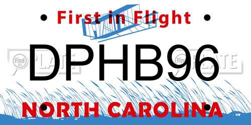 DPHB96 North Carolina License Plate