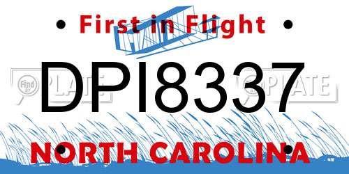 DPI8337 North Carolina License Plate
