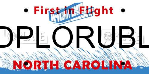 DPLORUBL North Carolina License Plate