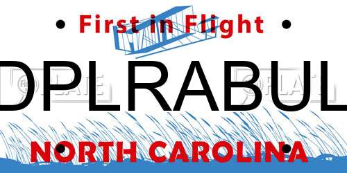 DPLRABUL North Carolina License Plate