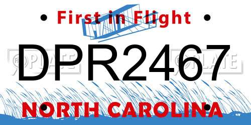 DPR2467 North Carolina License Plate