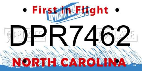 DPR7462 North Carolina License Plate