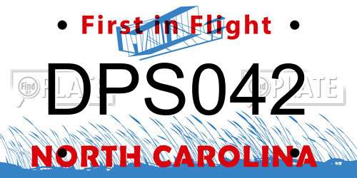 DPS042 North Carolina License Plate
