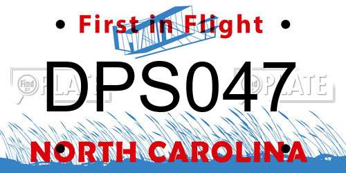 DPS047 North Carolina License Plate