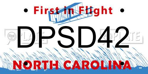DPSD42 North Carolina License Plate