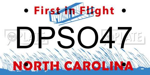 DPSO47 North Carolina License Plate
