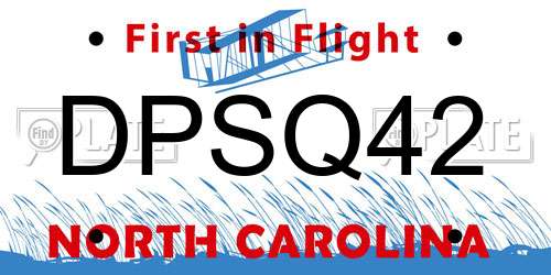DPSQ42 North Carolina License Plate