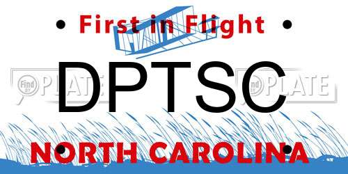 DPTSC North Carolina License Plate