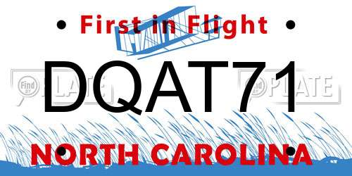 DQAT71 North Carolina License Plate