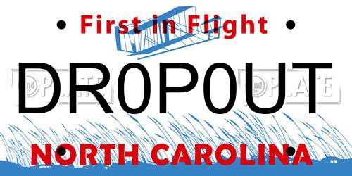 DR0P0UT North Carolina License Plate