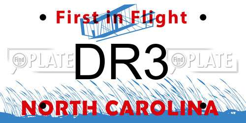 DR3 North Carolina License Plate