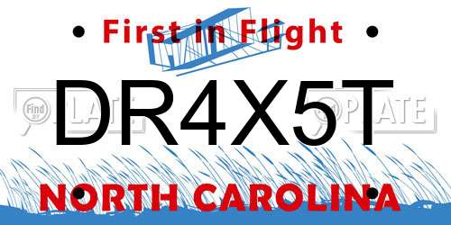 DR4X5T North Carolina License Plate