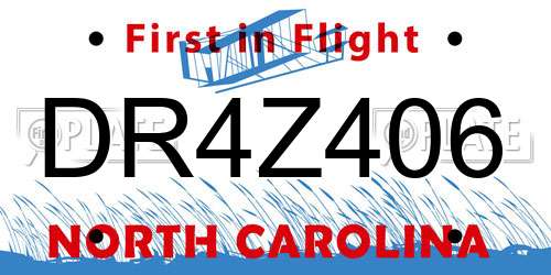 DR4Z406 North Carolina License Plate