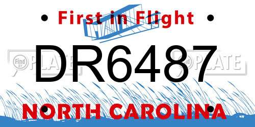 DR6487 North Carolina License Plate