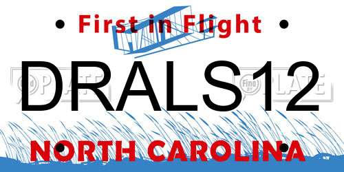 DRALS12 North Carolina License Plate