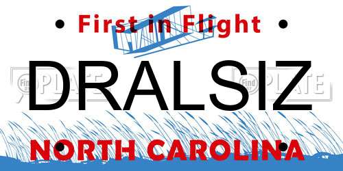 DRALSIZ North Carolina License Plate