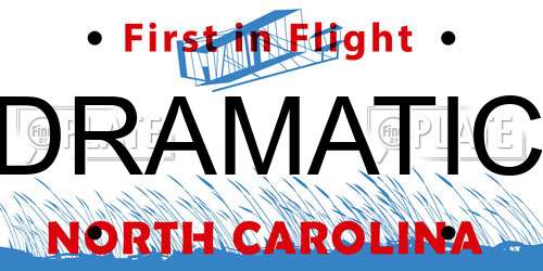 DRAMATIC North Carolina License Plate