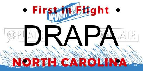 DRAPA North Carolina License Plate
