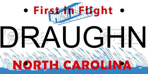 DRAUGHN North Carolina License Plate