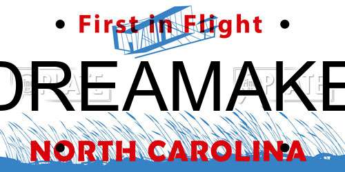 DREAMAKE North Carolina License Plate