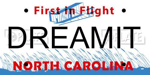 DREAMIT North Carolina License Plate