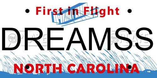 DREAMSS North Carolina License Plate