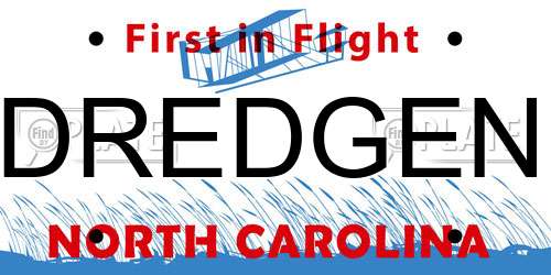 DREDGEN North Carolina License Plate