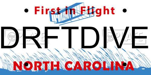 DRFTDIVE North Carolina License Plate