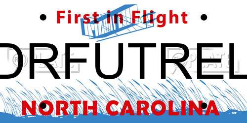 DRFUTREL North Carolina License Plate