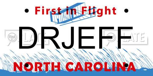 DRJEFF North Carolina License Plate