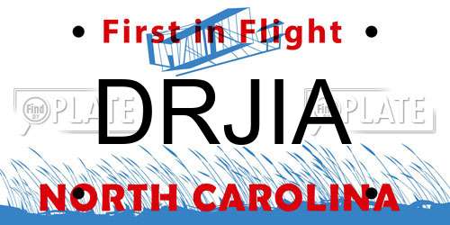 DRJIA North Carolina License Plate