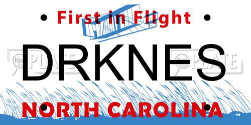 DRKNES North Carolina License Plate