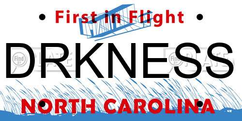DRKNESS North Carolina License Plate