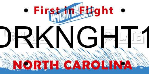 DRKNGHT1 North Carolina License Plate