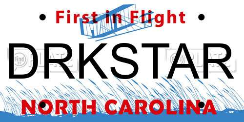 DRKSTAR North Carolina License Plate