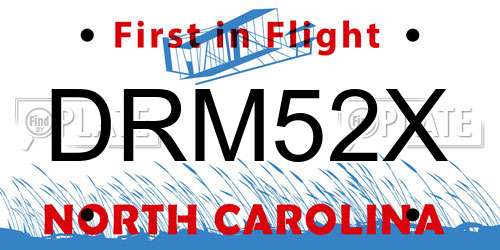 DRM52X North Carolina License Plate